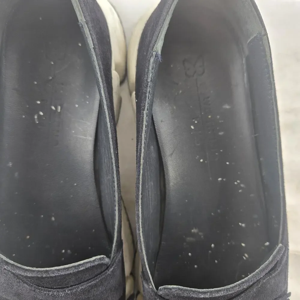 Weekend MaxMara Blue Suede‎ Platfprm Loafers Womens 7 37 Tassel Casual Designer